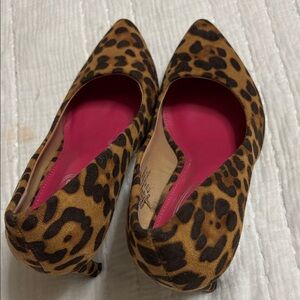Leopard Print Heels with Pink Insole